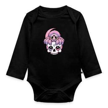 Kawaii Gothique Tarentule Couleurs Pastel Gothique Goth - Body Bébé bio manches longues - noir - Devant