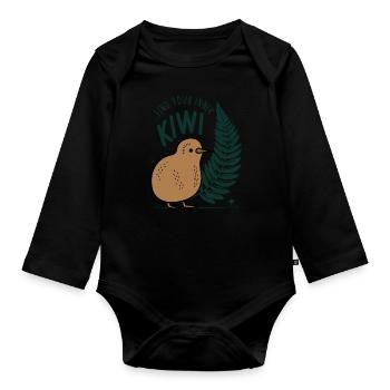 Finde Deinen Inneren Kiwi - New Zealand Souvenir - Baby Bio-Langarm-Body - Schwarz - Vorne
