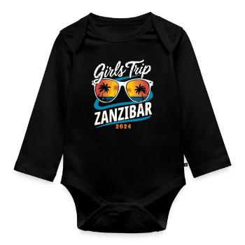 Girls Trip Zanzibar 2024 - Organic Longsleeve Baby Bodysuit - black - Front