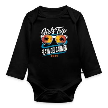 Girls Trip Playa del Carmen 2024 - Organic Longsleeve Baby Bodysuit - black - Front