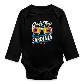 Voyage Filles Sardaigne 2024 - Body Bébé bio manches longues - noir - Devant