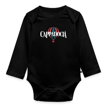 Cappadocia Souvenir Heiße Luftballon Abenteuer - Baby Bio-Langarm-Body - Schwarz - Vorne