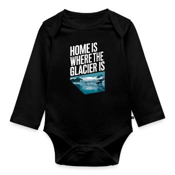 La maison est là où se trouve le glacier - Iceland Souvenir - Body Bébé bio manches longues - noir - Devant