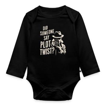 Murder Mystery Dinner Outfit Did Someone Say Plot - Baby Bio-Langarm-Body - Schwarz - Vorne
