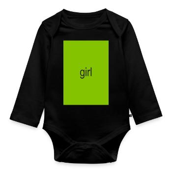 Mädchen - Baby Bio-Langarm-Body - Schwarz - Vorne