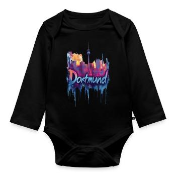 Dortmund - Baby Bio-Langarm-Body - Schwarz - Vorne