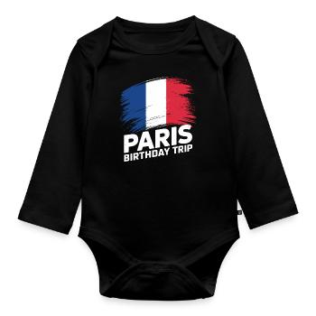 Voyage d’anniversaire à Paris Voyage en France - Body Bébé bio manches longues - noir - Devant