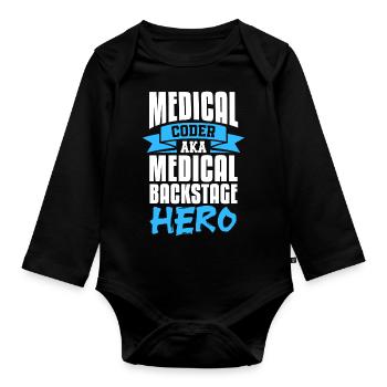 codeur médical alias héros des coulisses médicales Design - Body Bébé bio manches longues - noir - Devant