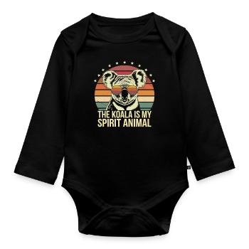 Le koala est mon animal spirituel - Body Bébé bio manches longues - noir - Devant