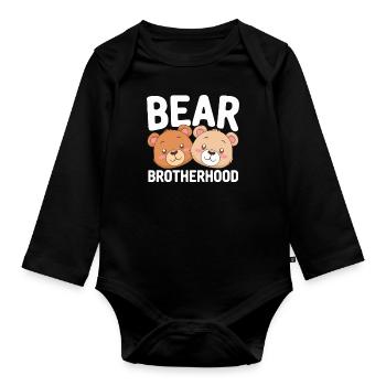 Les groupes d’ours conçoivent la confrérie des ours - Body Bébé bio manches longues - noir - Devant