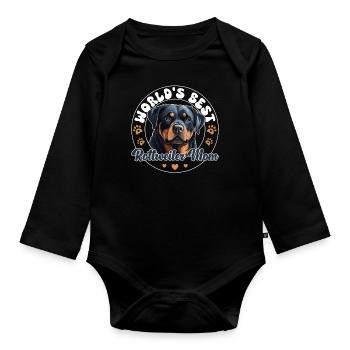 Rottweiler Groovy Rottweiler maman - Body Bébé bio manches longues - noir - Devant