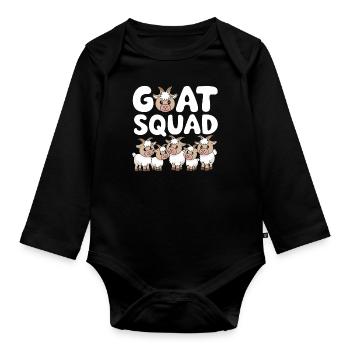 Goat Groups Design Goat Squad - Organic Longsleeve Baby Bodysuit - black - Front