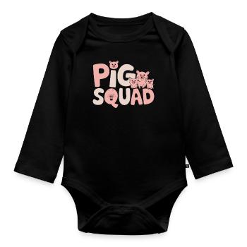 Cochon Groupe Design Cochon Vacances Ferme - Body Bébé bio manches longues - noir - Devant