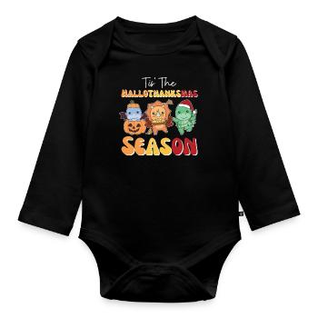 Tis' the Hallothanksmas Season Dino - Body Bébé bio manches longues - noir - Devant
