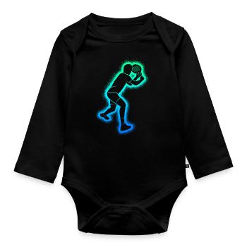 Padel Tennis Padel Rackets Kids Boys Padel - Organic Longsleeve Baby Bodysuit - black - Front