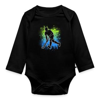Joueurs de hockey sur gazon Joueurs de hockey masculins - Body Bébé bio manches longues - noir - Devant