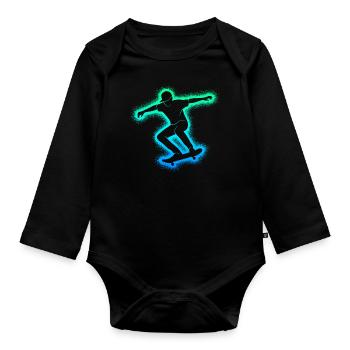 Skate Skateboarder Skater Skateboard Garçons - Body Bébé bio manches longues - noir - Devant