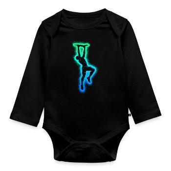 Bouldering Mountaineering Climbers Boys Climbing - Organic Longsleeve Baby Bodysuit - black - Front