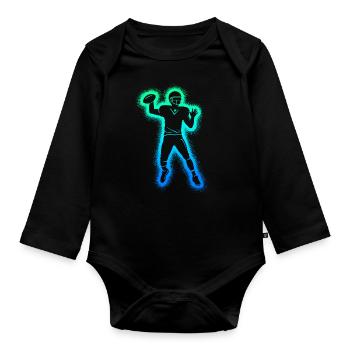 Joueurs de football américain Football masculin Garçons - Body Bébé bio manches longues - noir - Devant