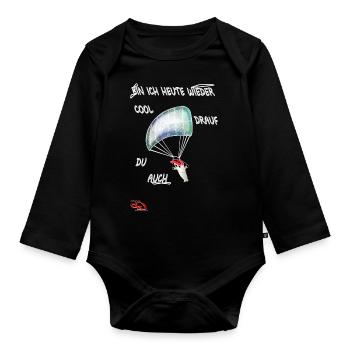 Designer T-Shirt ORIGINAL PAUKNER GRNA - Baby Bio-Langarm-Body - Schwarz - Vorne