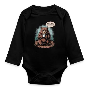 Café Bear pour les du matin - Body Bébé bio manches longues - noir - Devant