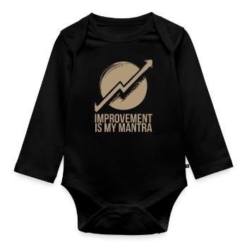 Kaizen Improvement: Improvement Is My Mantra - Organic Longsleeve Baby Bodysuit - black - Front