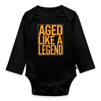 Vieilli comme une légende fête d’anniversaire - Body Bébé bio manches longues - noir - Devant