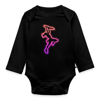 Bouldering Mountaineering Climbers Girls Climbing - Organic Longsleeve Baby Bodysuit - black - Front