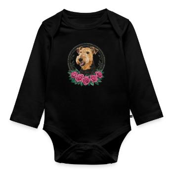 Airedale Terrier - Body Bébé bio manches longues - noir - Devant