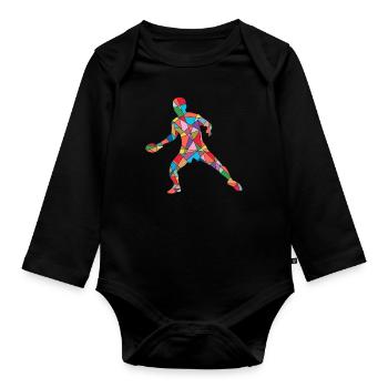 Joueurs de tennis de table Garçons Hommes Tennis de table - Body Bébé bio manches longues - noir - Devant