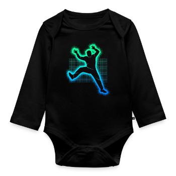Handball Player Handball Boys Handball Goalkeeper - Organic Longsleeve Baby Bodysuit - black - Front