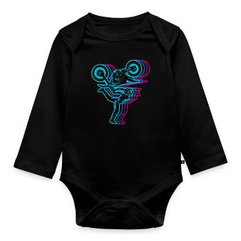 Dirt Biker Vintage Moto Motocross Homme - Body Bébé bio manches longues - noir - Devant