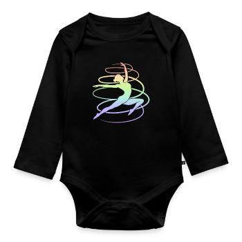 Gymnast Gymnastics Kids Women Gymnastics Girls - Organic Longsleeve Baby Bodysuit - black - Front