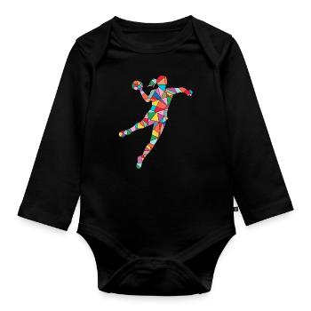 Handball Femmes Joueuse de handball Joueuse de handball - Body Bébé bio manches longues - noir - Devant
