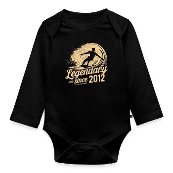 Légendaire depuis 2012 Anniversaire Surfeur - Body Bébé bio manches longues - noir - Devant