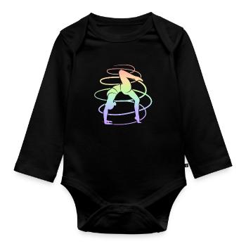 Gymnast Gymnastics Women Kids Gymnastics Girls - Organic Longsleeve Baby Bodysuit - black - Front
