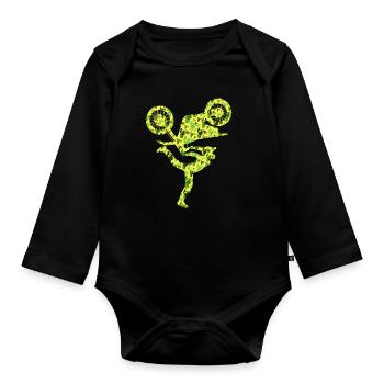 Dirt Biker Motard Enfants Motocross Garçons - Body Bébé bio manches longues - noir - Devant