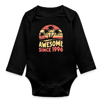 Awesome Since 1996 Birthday - Organic Longsleeve Baby Bodysuit - black - Front