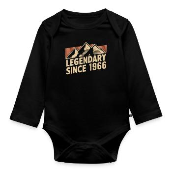Legendär Seit 1966 Geburtstag - Baby Bio-Langarm-Body - Schwarz - Vorne