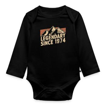 Legendary since 1974 Birthday - Organic Longsleeve Baby Bodysuit - black - Front