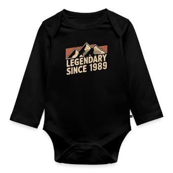 Legendary since 1989 Birthday - Organic Longsleeve Baby Bodysuit - black - Front