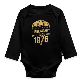 Legendary Since 1976 - Skydiver Birthday Vintage - Organic Longsleeve Baby Bodysuit - black - Front