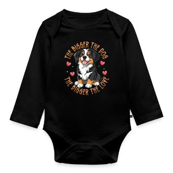 Bernese Mountain Dog Bernese Love - Organic Longsleeve Baby Bodysuit - black - Front