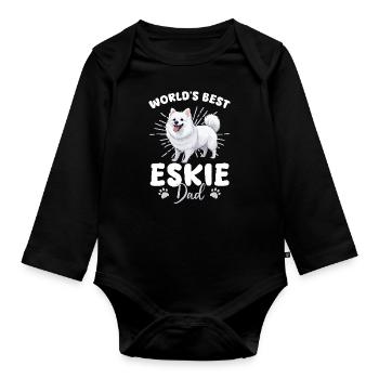 American Eskimo Hund Dog Eskie Dad - Organic Longsleeve Baby Bodysuit - black - Front