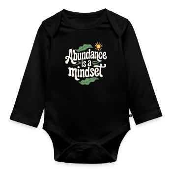 L’abondance est un état d’ Citation - Body Bébé bio manches longues - noir - Devant