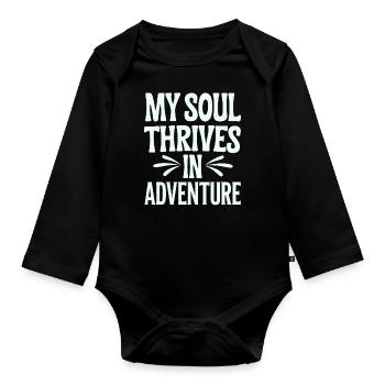Mon être s’épanouit dans l’aventure Signe du zodiaque Sagittaire - Body Bébé bio manches longues - noir - Devant