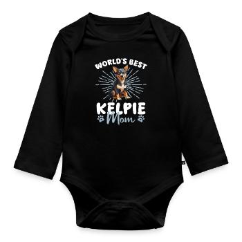 Chien Kelpie australien La meilleure maman Kelpie du monde - Body Bébé bio manches longues - noir - Devant