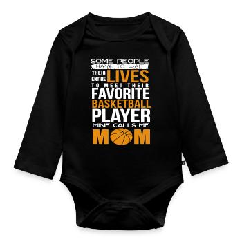 Basketball Mom - Organic Longsleeve Baby Bodysuit - black - Front