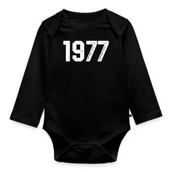 1977 Vintage Born Vintage 1977 Birthday 1977 - Organic Longsleeve Baby Bodysuit - black - Front