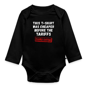 Ce T-shirt était moins cher avant les tarifs douaniers - Body Bébé bio manches longues - noir - Devant